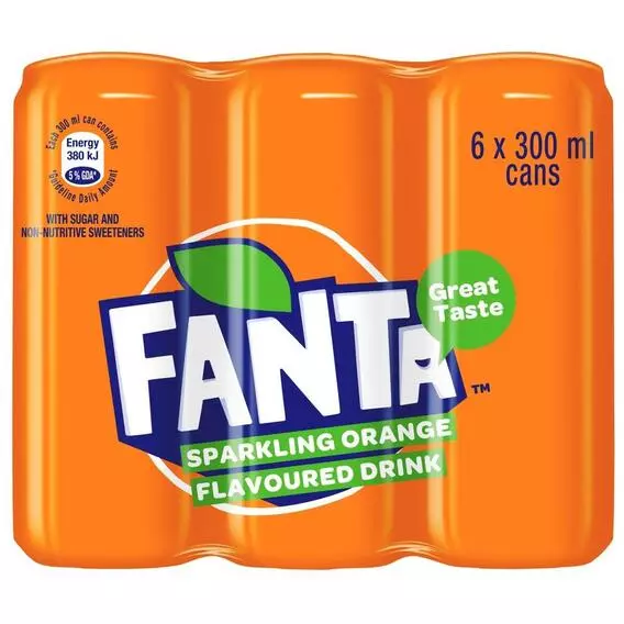 Fanta Orange Soft Drink 6 Pack 300ml