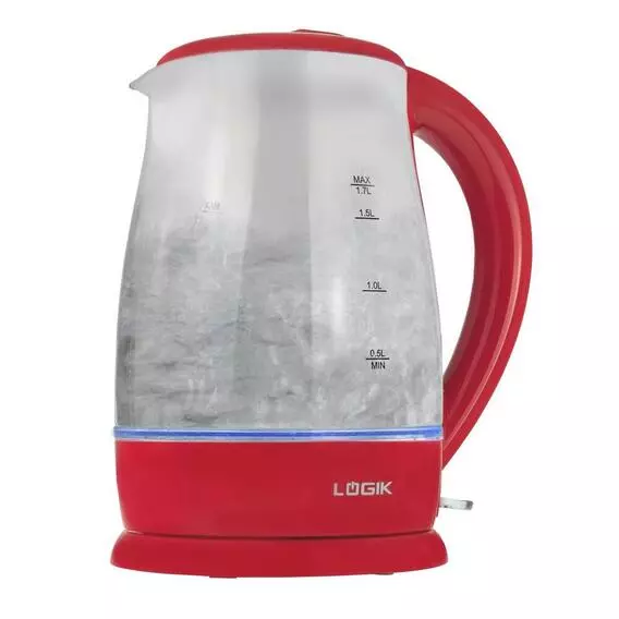 Logik 1.7L Glass Kettle_red RSH-080462 Logik 1.7L Glass Kettle_red RSH-080462