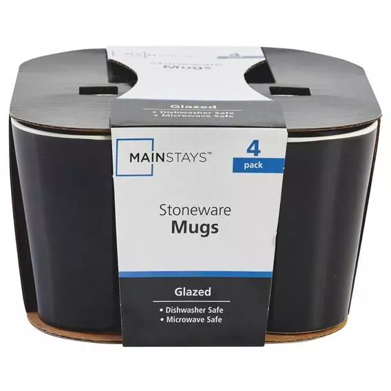 Mainstay 4pk Glazed Mugs