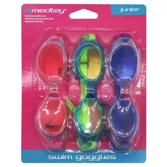 MEDLEY 3 Pack Kids Goggles Assorted