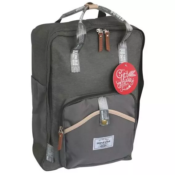 Island Club Fashion College Backpack Grey