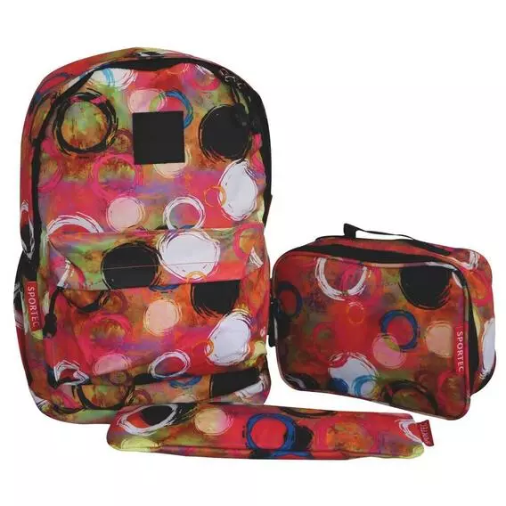 Sportec 3 In 1 School Backpack Circles pink Sportec 3 In 1 School Backpack Circles pink