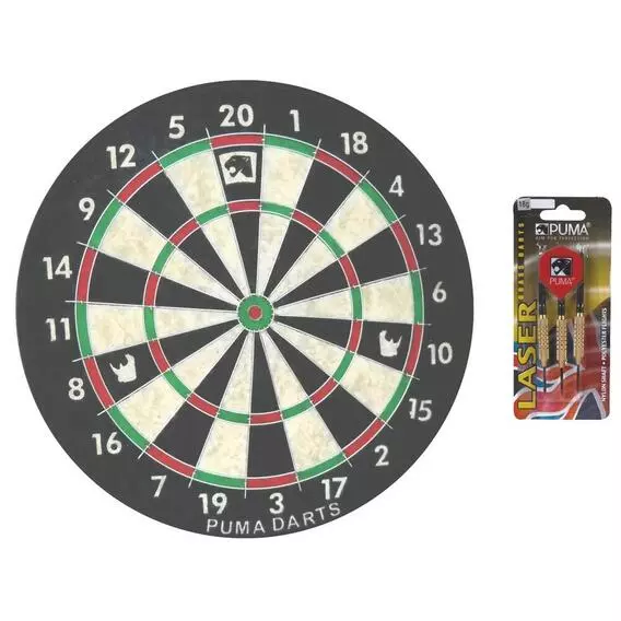 Puma Rhino Dartboard With 18g Laser Darts Set Puma Rhino Dartboard With 18g Laser Darts Set