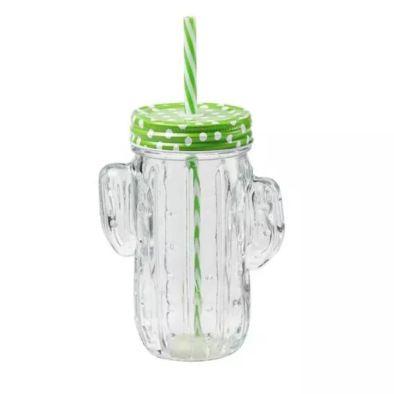 No Brand Cactus Mason Jar Clear Glass