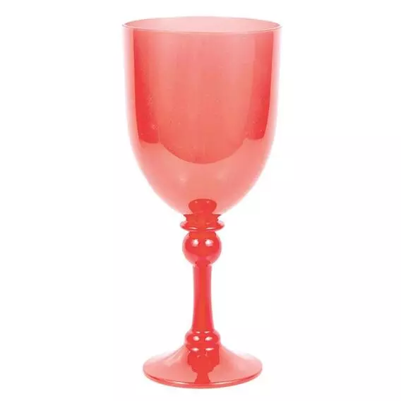 Lumoss 4pk Tulip Long Stem Wine Glass Set Coral