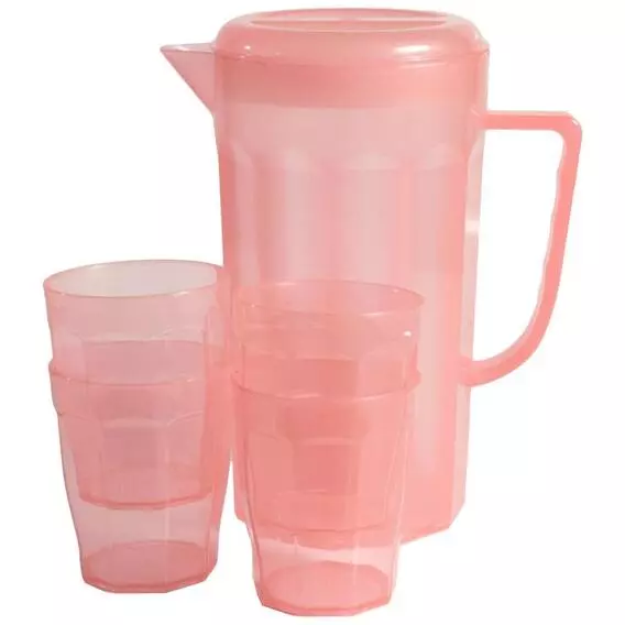 Lumoss 6pce Jug set With Lid + 4 Tumblers Coral Lumoss 6pce Jug set With Lid + 4 Tumblers Coral
