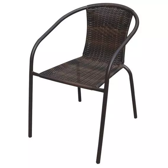 No Brand Lima Pe Rattan Steel Chair Brown