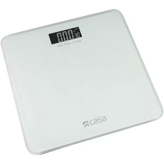 Casa Electronic Round Edge Glass Scale White