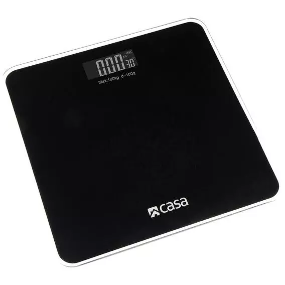 Casa Round Edge Electronic Glass Scale Black Casa Round Edge Electronic Glass Scale Black