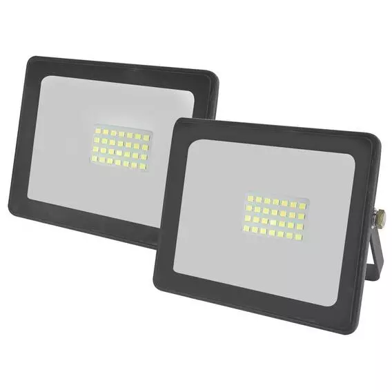 Eurolux LED 20W Floodlight Black 4000K Twin Pack Eurolux LED 20W Floodlight Black 4000K Twin Pack