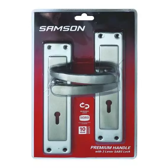 SAMSON Lockset 3L SABS Luca 8IN Nick Chrome Plt SAMSON Lockset 3L SABS Luca 8IN Nick Chrome Plt