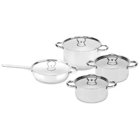 Zellini 8Pc Stainless Steel Cookware Set