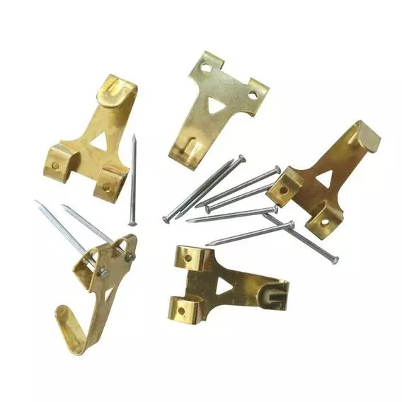 Fastener Solutions Picture Hook And Pin Brass Plated Pk5 Fastener Solutions Picture Hook And Pin Brass Plated Pk5