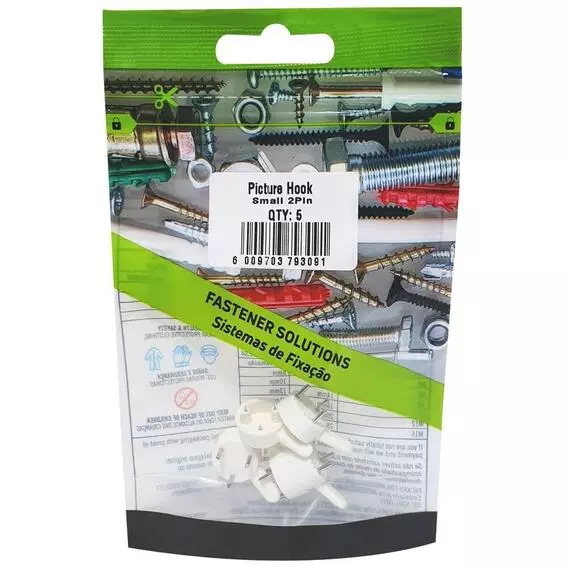 Fastener Solutions Small Picture Hook And 3 Pins Pk5 Fastener Solutions Small Picture Hook And 3 Pins Pk5