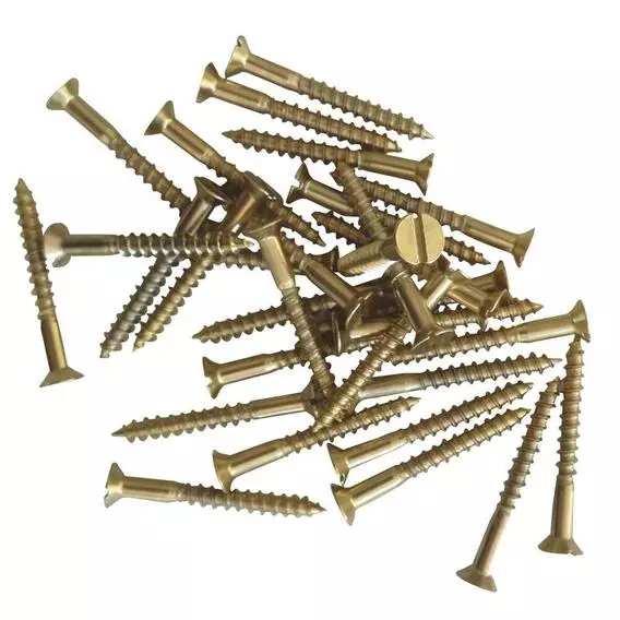 Fastener Solutions 4.0X25mm Wood Screw Brass Pk30