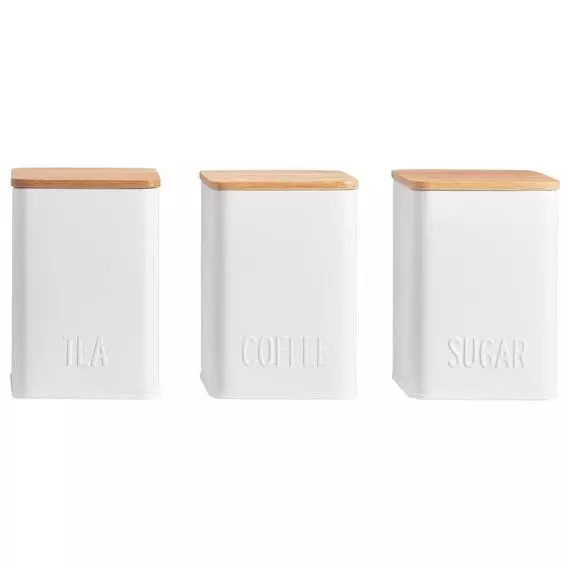 No Brand 3pce Canister Set with Bamboo lids No Brand 3pce Canister Set with Bamboo lids