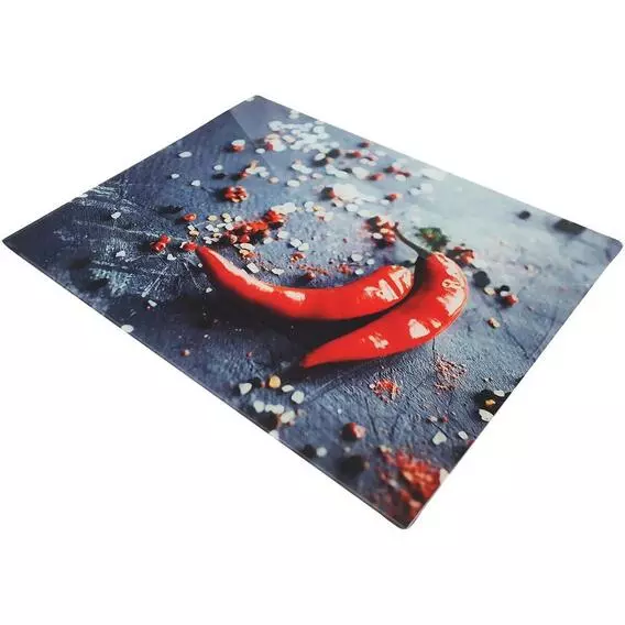 Komfort Chilli Design Glass Cutting Board