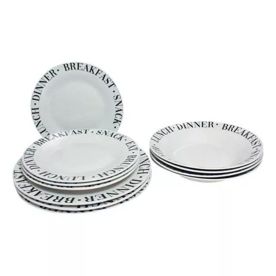 Always Home 12PC Script Dinner Set