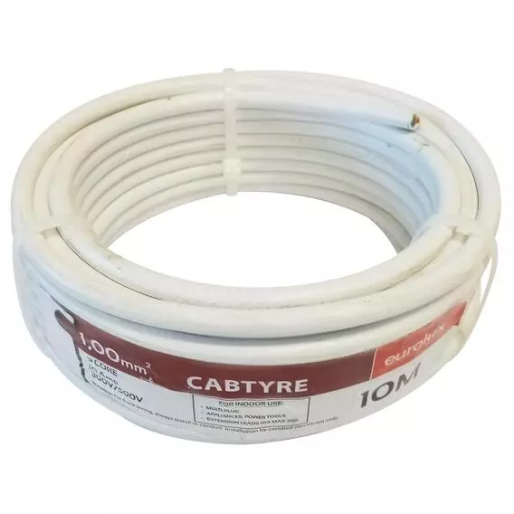 Eurolux 1mm Cabtyre white 10m