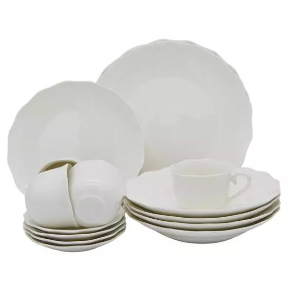 Always Home 20PC Scallop Porcelain Diner set