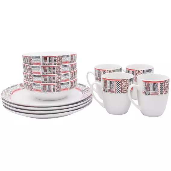 Always Home African Geo 12PC Dinner Set Always Home African Geo 12PC Dinner Set