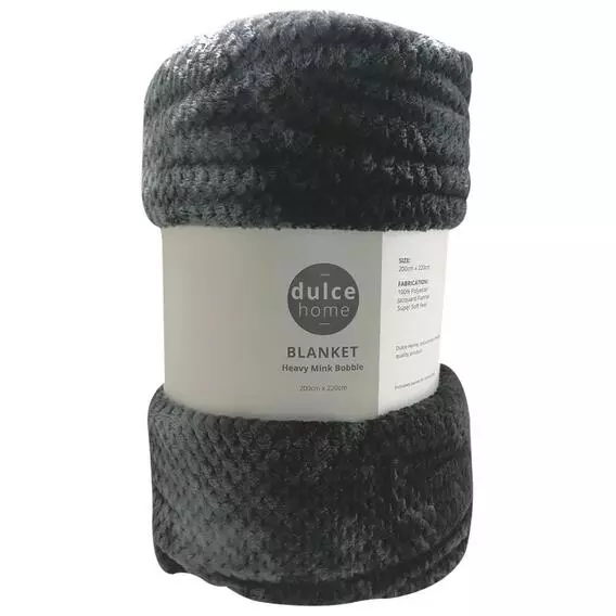 Dulce Bobble Charcoal Blanket Dulce Bobble Charcoal Blanket