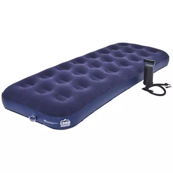 Campmaster Single Flocked Airbed and Pump Campmaster Single Flocked Airbed and Pump