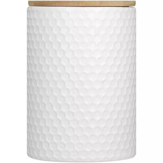 Kitchen Ceramic Jar Grey Matt Flower