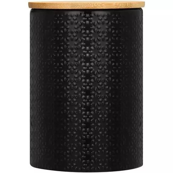 Kitchen Ceramic Jar Black Gloss Flower Kitchen Ceramic Jar Black Gloss Flower