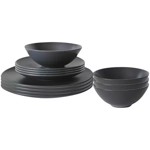 Always Home 12pc Dinner Set Smokey Grey