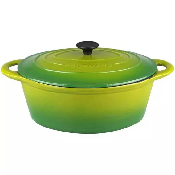 Gourmand Cast Iron 30,5Cm Oval Casserole - Green