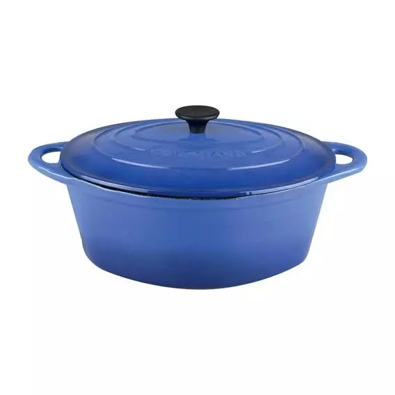Gourmand Cast Iron 30,5Cm Oval Casserole - Blue Gourmand Cast Iron 30,5Cm Oval Casserole - Blue