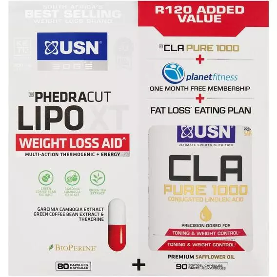 USN Phedracut Lipo XT 80's + CLA Combo
