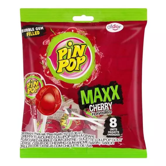 PIN POP Lollipop Maxx Cherry 8's 152 G PIN POP Lollipop Maxx Cherry 8's 152 G