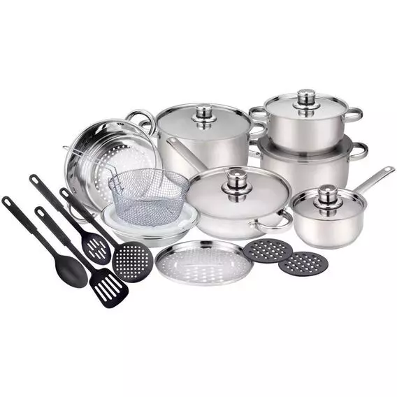 Always Home 21pc s/s Cookware set with s/s lids Always Home 21pc s/s Cookware set with s/s lids