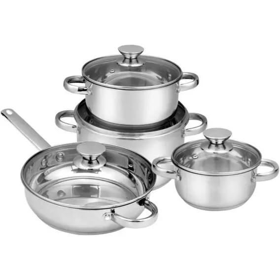Always Home 8pc s/s Cookware set with Glass lid