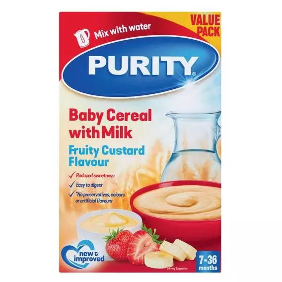 Purity Fruity Custard Cereal 450g Purity Fruity Custard Cereal 450g