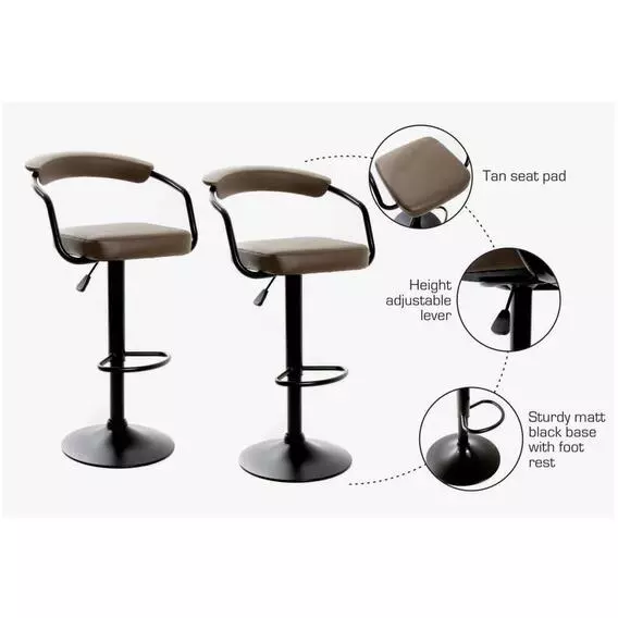 Furniture FLYNN BAR STOOL 2-PACK TAN Furniture FLYNN BAR STOOL 2-PACK TAN