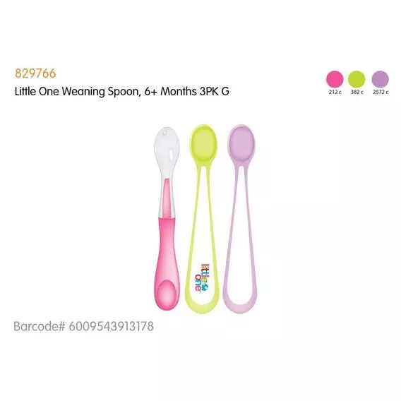 Little One Weaning Spoon, 6+ Months - Girls 3, PK Little One Weaning Spoon, 6+ Months - Girls 3, PK