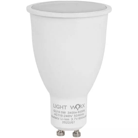 Lightworx Rechargeable GU10 5W CW Lightworx Rechargeable GU10 5W CW