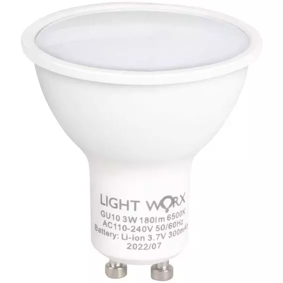 Lightworx Rechargeable GU10 3W CW Lightworx Rechargeable GU10 3W CW