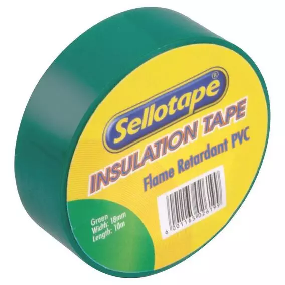 Sellotape 10m Insulation Tape GREEN Sellotape 10m Insulation Tape GREEN