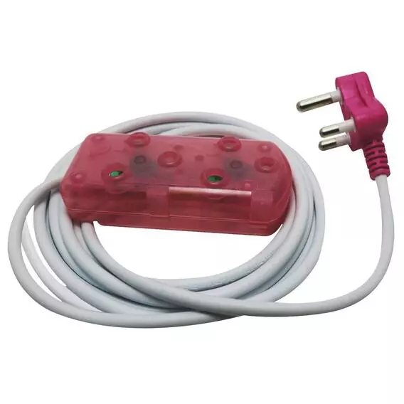 Ellies 5m 10Amp Extension Lead PINK Ellies 5m 10Amp Extension Lead PINK