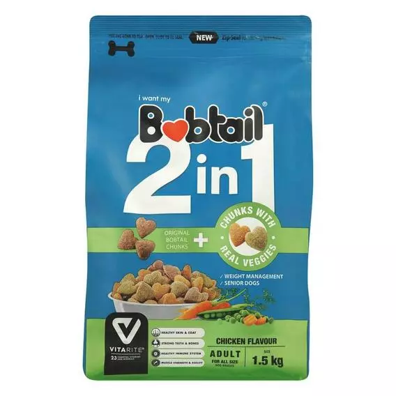 Bobtail 2in1 Real Veggies Chicken Chunks CHICKEN & VEGETABLES 6kg Bobtail 2in1 Real Veggies Chicken Chunks CHICKEN & VEGETABLES 6kg