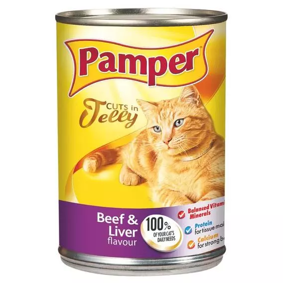 Pamper Cuts In Jelly Beef+Liver BEEF & LIVER 385g Pamper Cuts In Jelly Beef+Liver BEEF & LIVER 385g