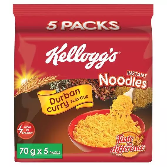 Kelloggs Noodles 70g X5 Durban Curry DURBAN CURRY 70g Kelloggs Noodles 70g X5 Durban Curry DURBAN CURRY 70g