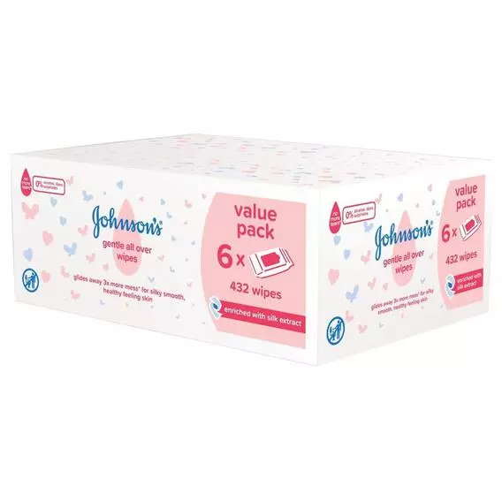 Johnson's Gentle All Over Baby Wipes 432s GENTLE PROTECT Johnson's Gentle All Over Baby Wipes 432s GENTLE PROTECT