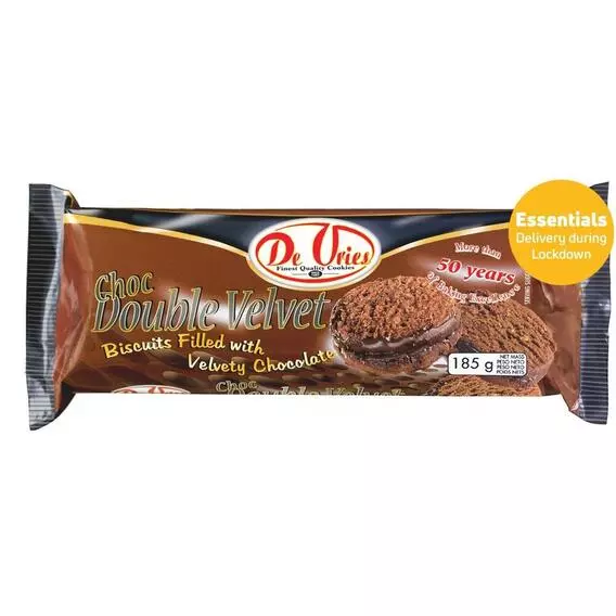 De Vries Double Velvet Biscuits CHOCOLATE 185g De Vries Double Velvet Biscuits CHOCOLATE 185g