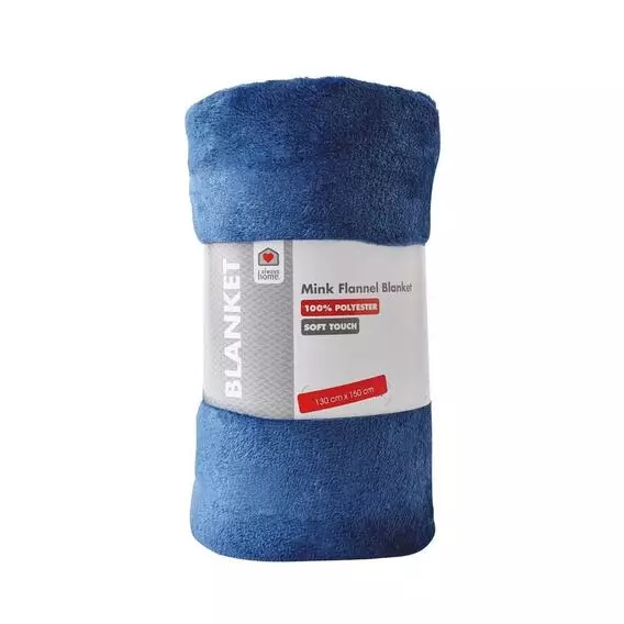 Always Home 125*150 MINK FLANNEL - NAVY NAVY