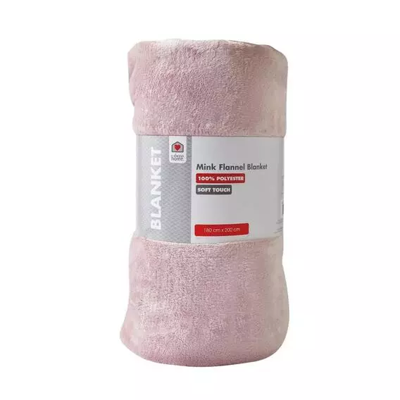 Always Home 180*200 MINK FLANNEL - BLUSH BLUSH Always Home 180*200 MINK FLANNEL - BLUSH BLUSH